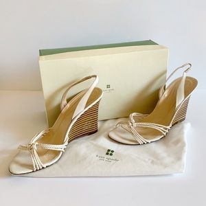 Kate Spade Ariel wedges Strappy Sandals Cream 9.5